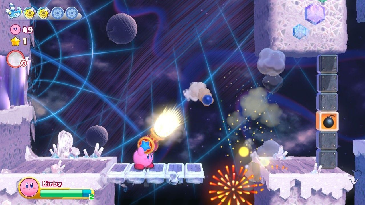 Kirby White Wafers Stage Two Kirby Using Cannon