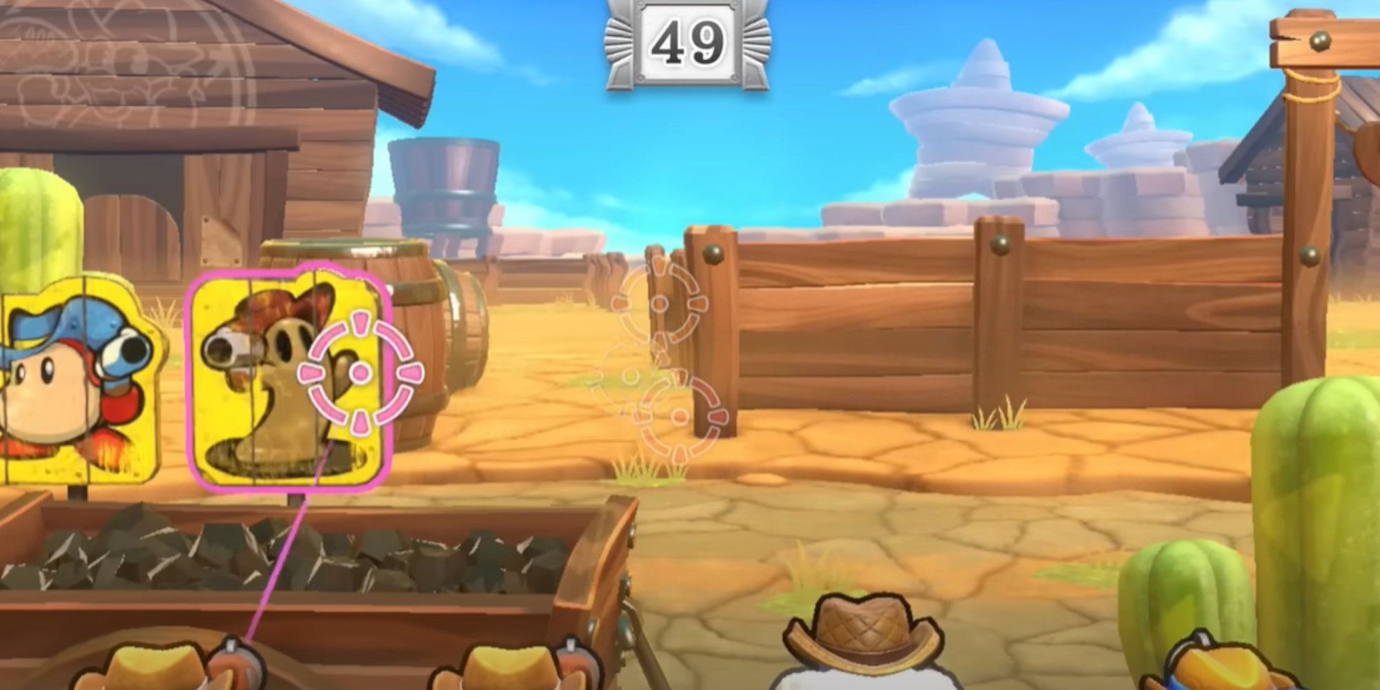 The minigame Kirby On The Draw from Kirby's Return To Dreamland Deluxe