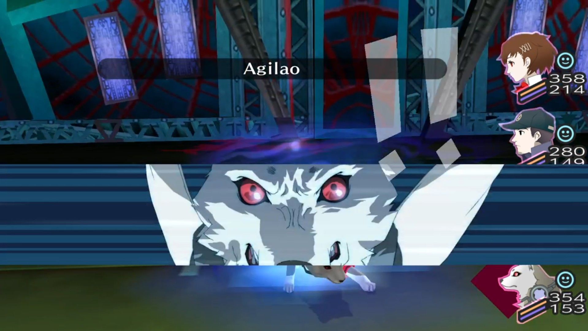 koromaru casting agilao in battle in persona 3 portable