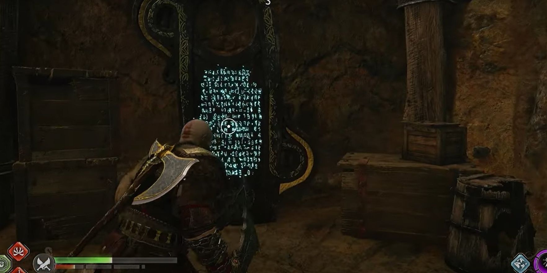 Kratos approaching a Lore Marker-1