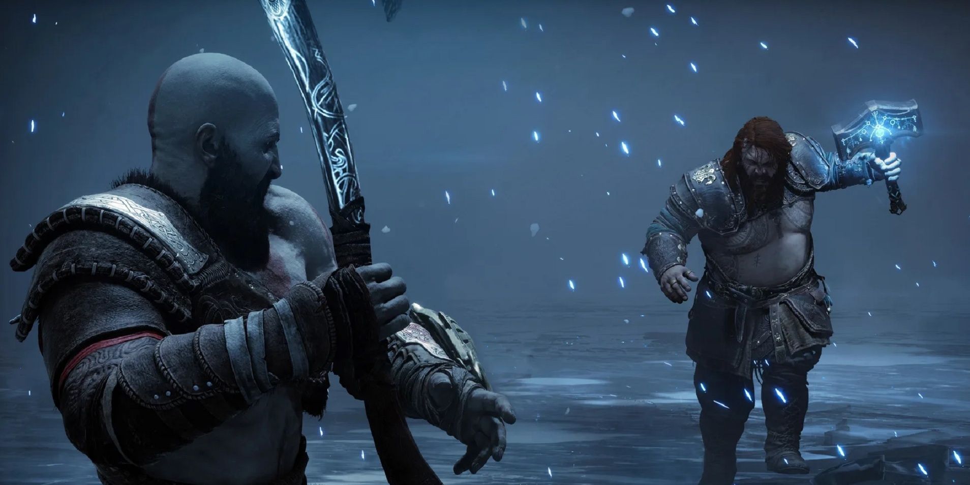 Kratos fighting Thor in Ragnarok
