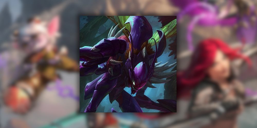Kha'Zix Promotional Art over LOL Promotional Art