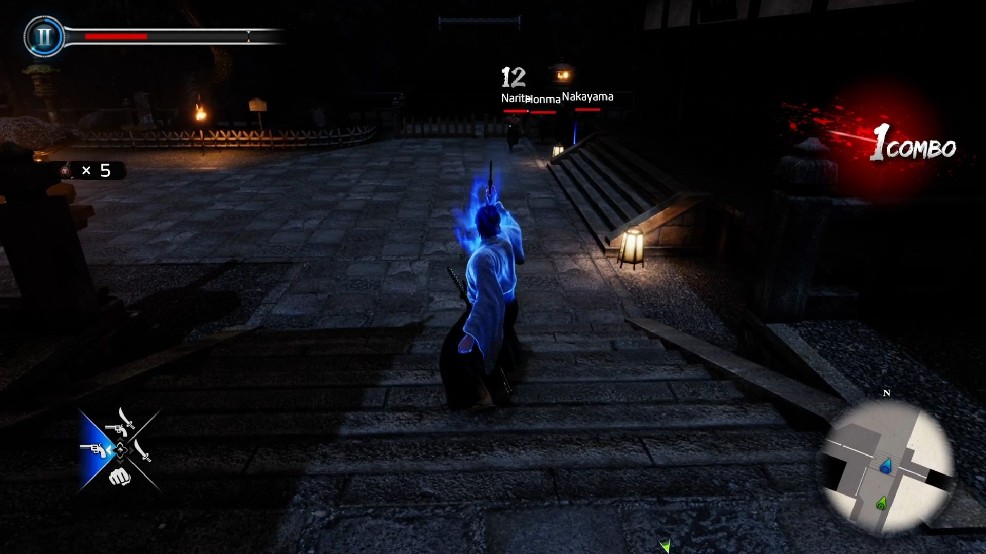 Like A Dragon Ishin, Chapter 4, Ryoma firing on the approaching enemies