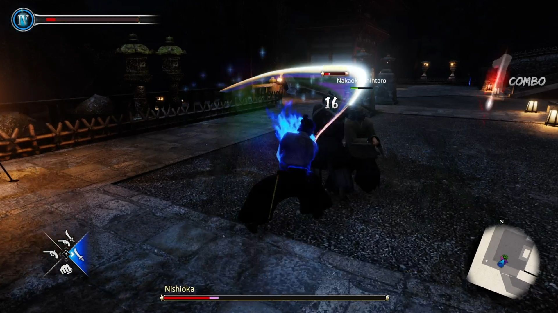 Like A Dragon Ishin, Chapter 4, Ryoma slashing the Tosa Loyalist when he is vulnerable