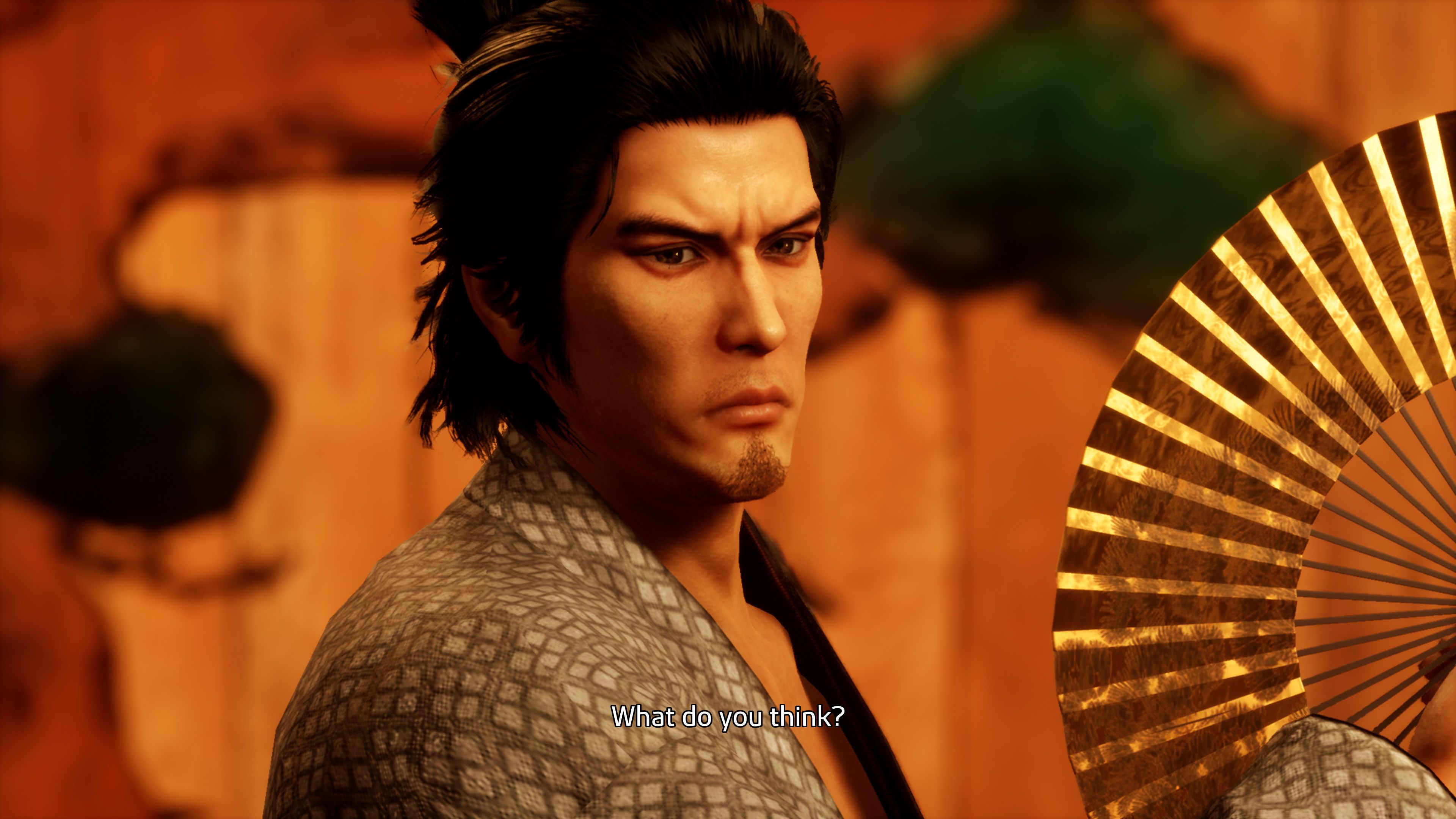 Like A Dragon Ishin, Ryoma performing a traditional Japanese Dance