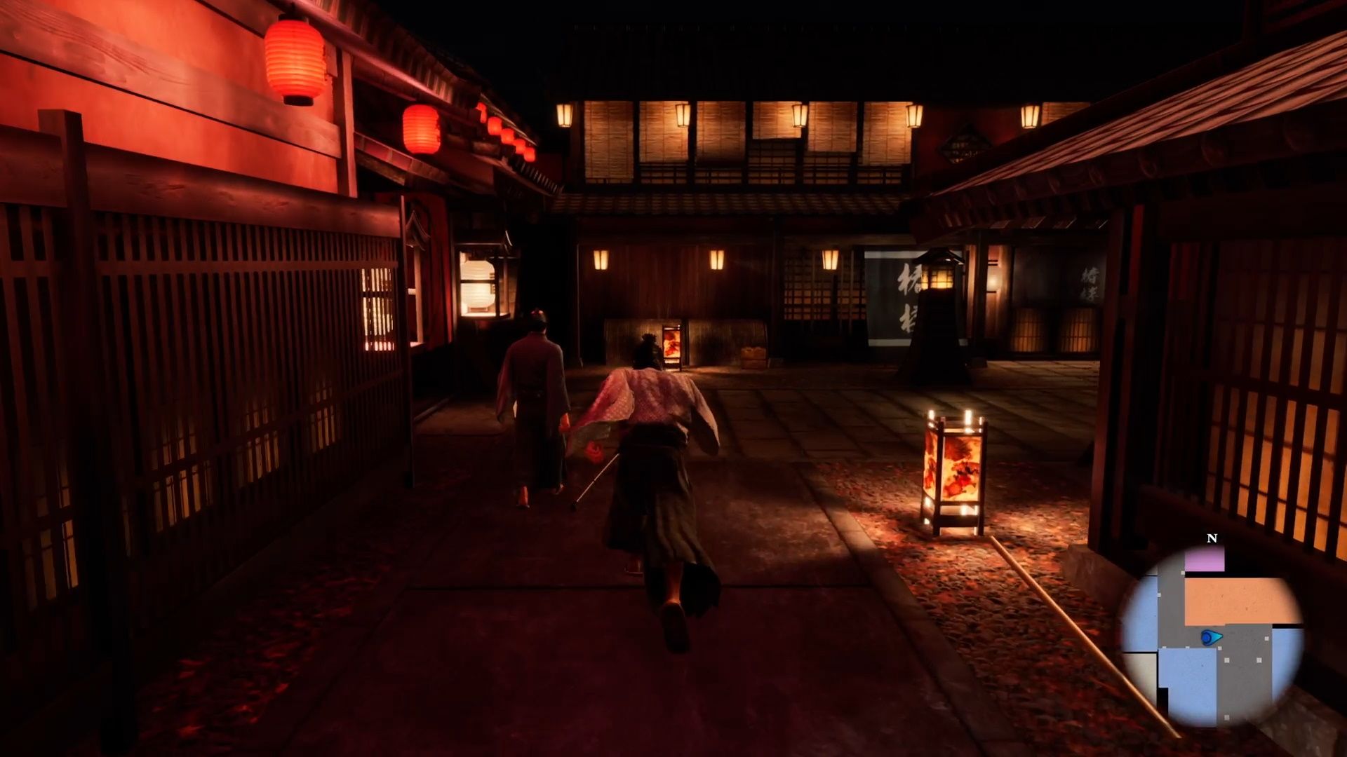 Like A Dragon Ishin, Ryoma running around Gion