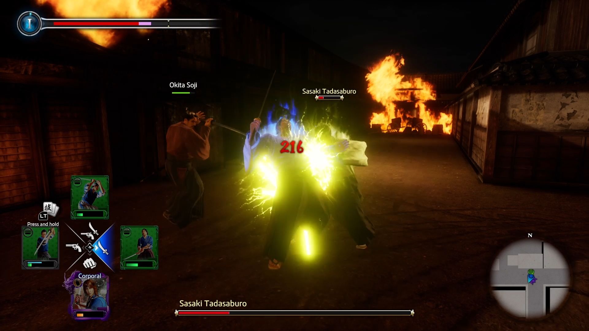 Like A Dragon Ishin, Sasaki shocking Ryoma in his second form