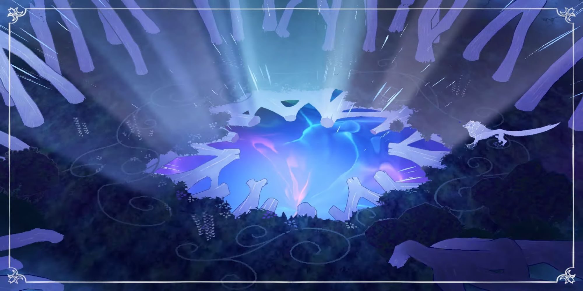 Lukaon in Wolf Form opening the portal in Avalon Forest