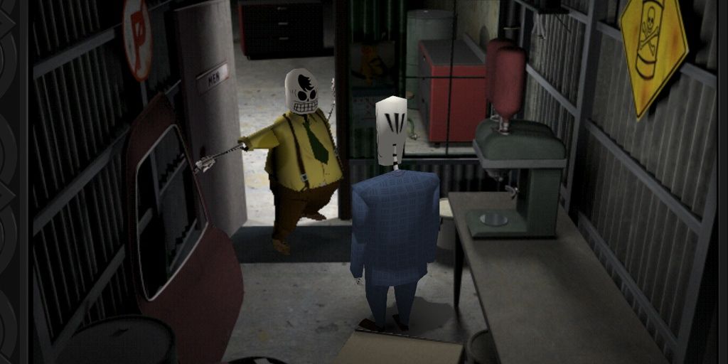 Manny talking to his boss in Grim Fandango