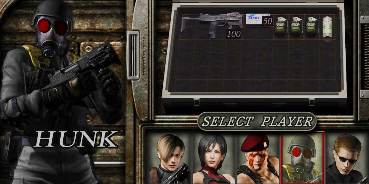 Hunk is the selected character for Mercenaries 