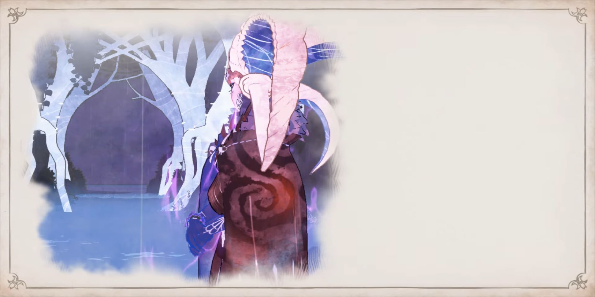 Morgana facing the Avalon Forest in Bayonetta Origins