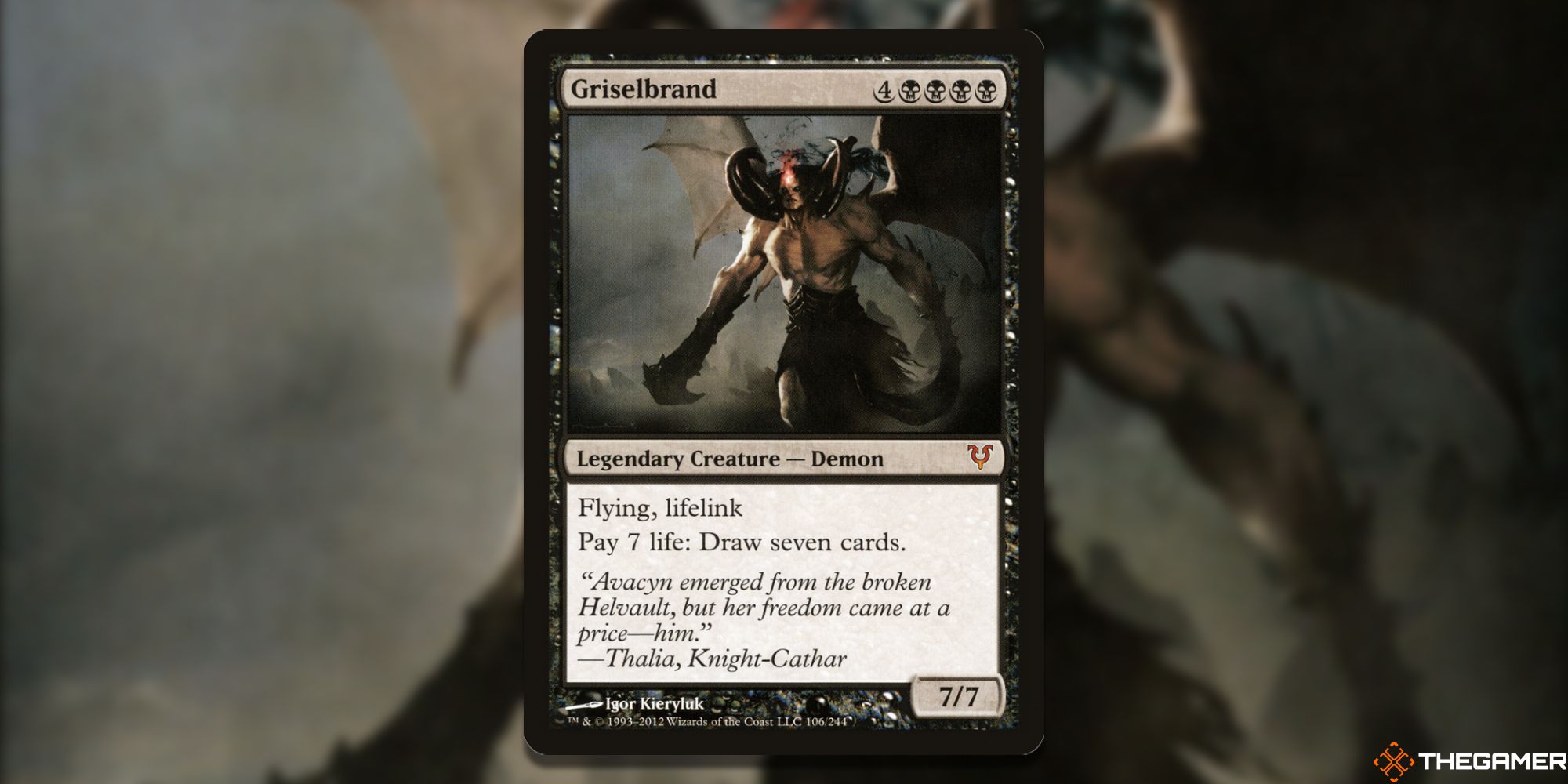 Image of the Griselbrand card in Magic: The Gathering, with art by Igor Kieryluk