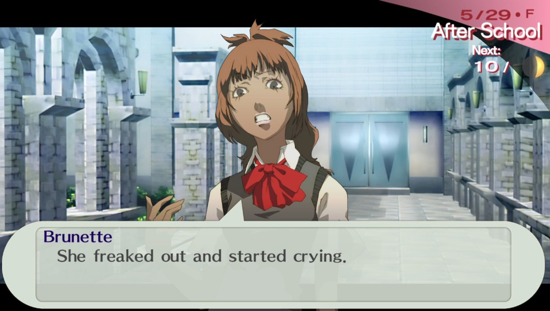 natsuki when you meet her bullying someone on 5-29 in persona 3 portable