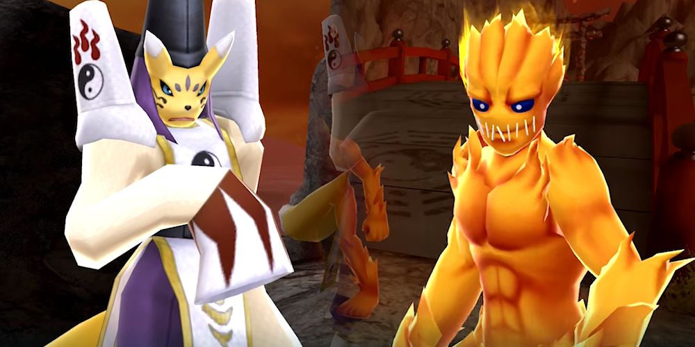 Taomon and Bridge guard from Digimon World: Next Order