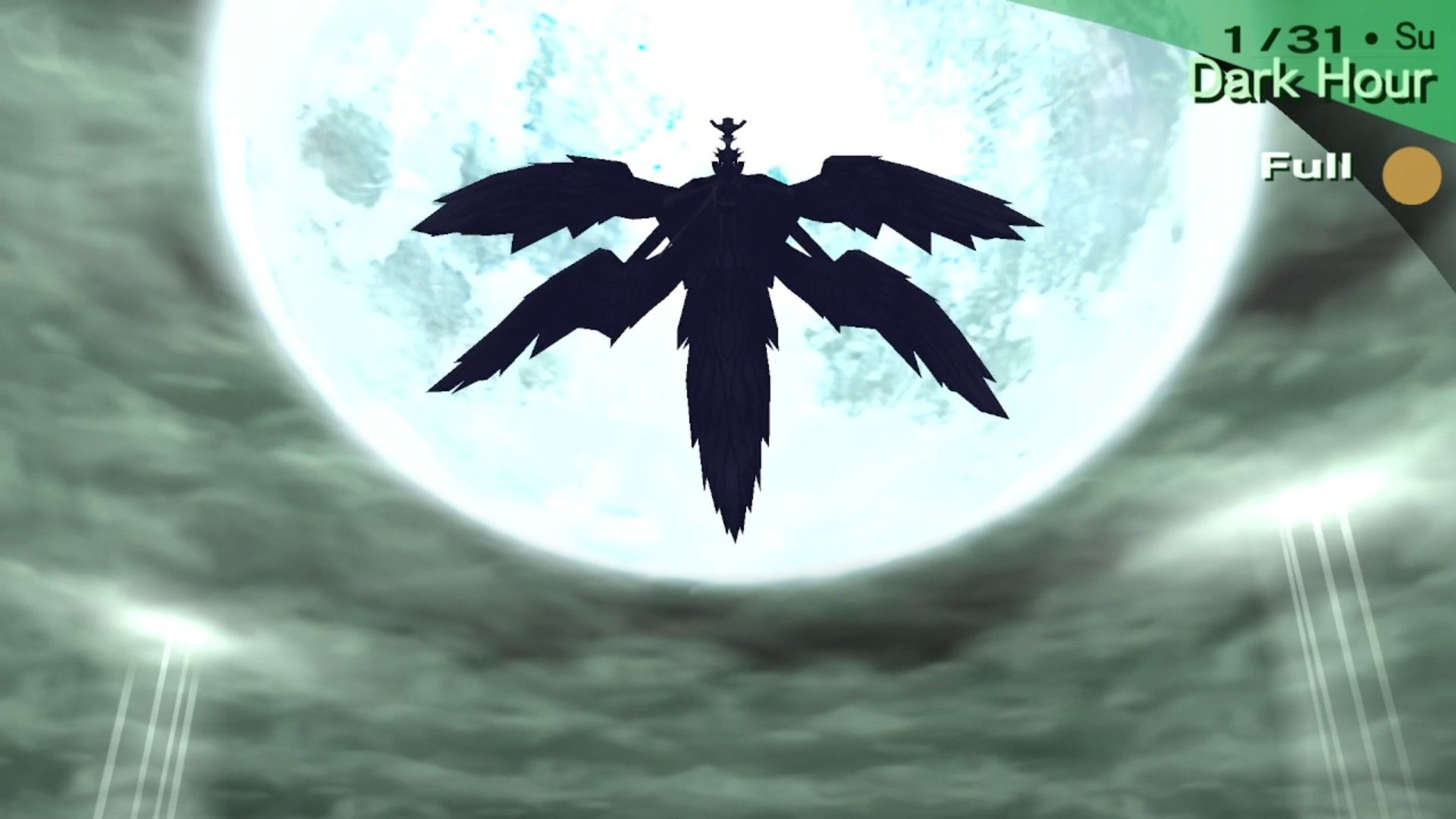 nyx avatar descending from the moon before the final boss fight in persona 3 portable