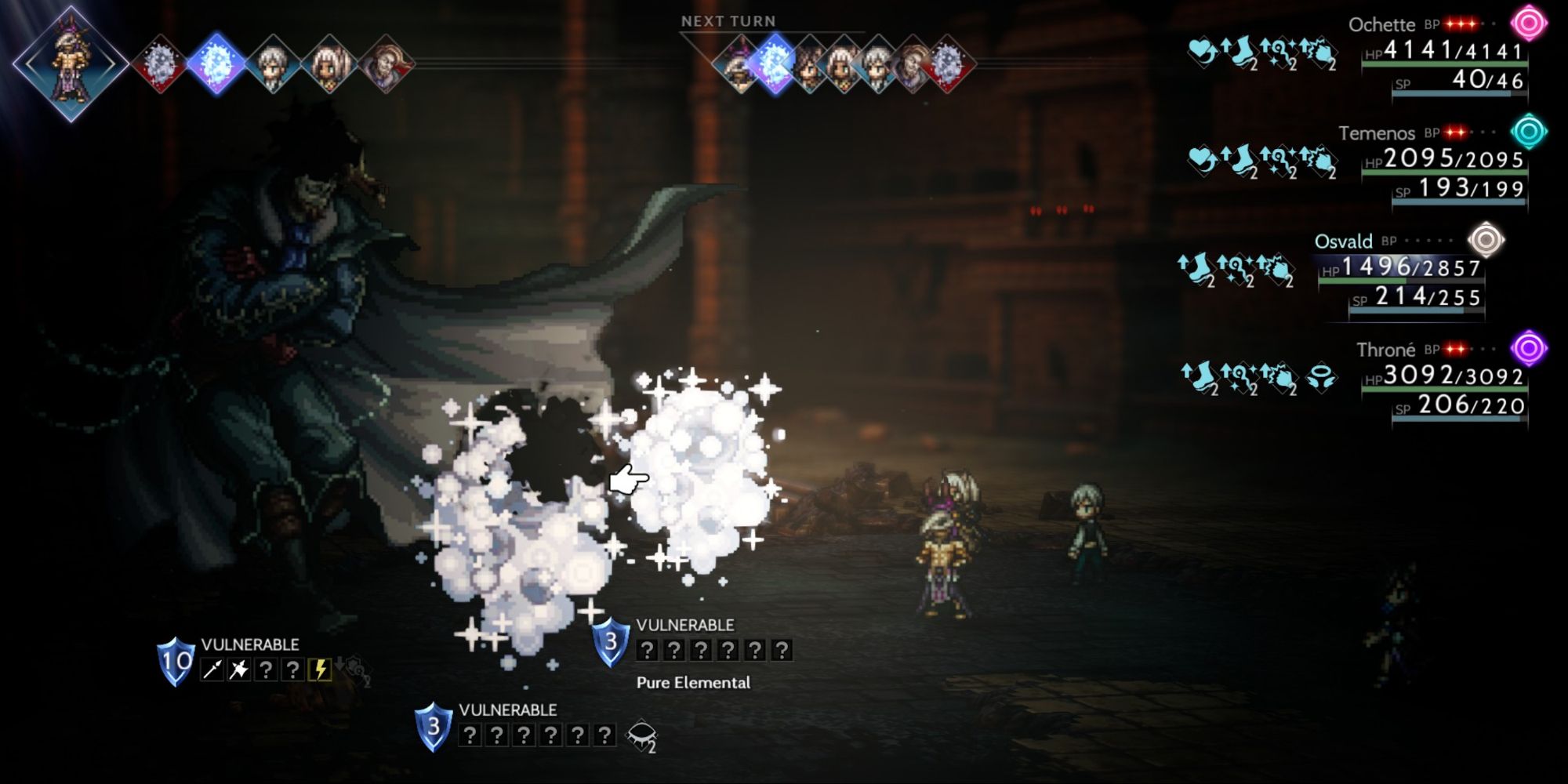 Octopath Traveler 2 - Harvey Boss Fight with Pure Elementals