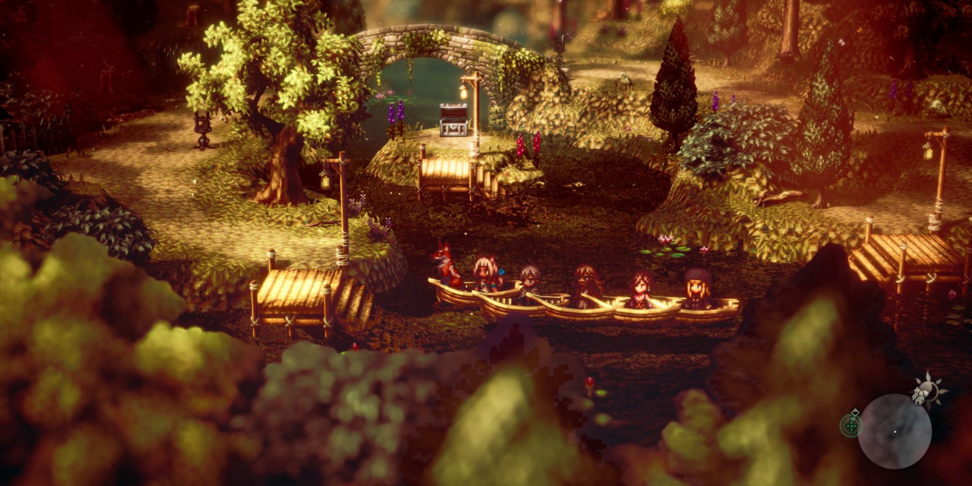 Octopath Traveler 2 - Sailing on the river on the road to Mother's garden