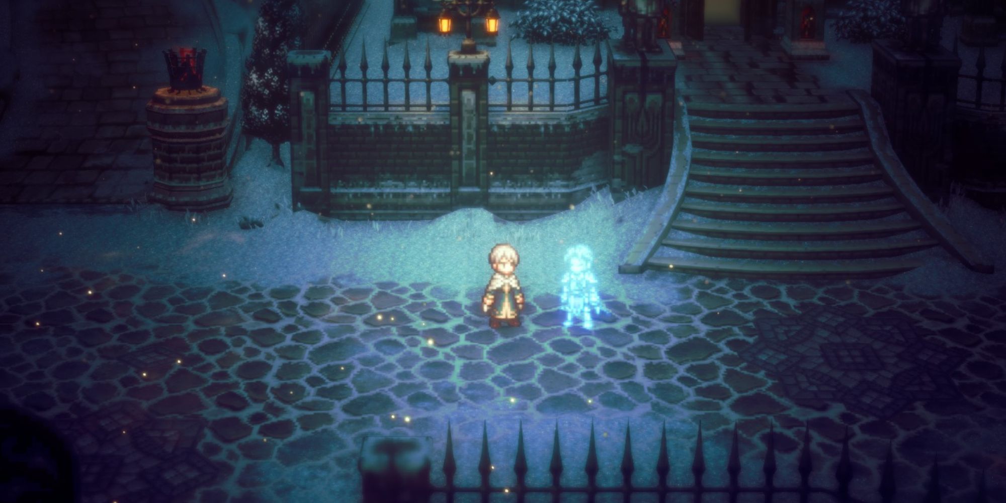 Octopath Traveler 2 - Temenos with the spirit of Crick