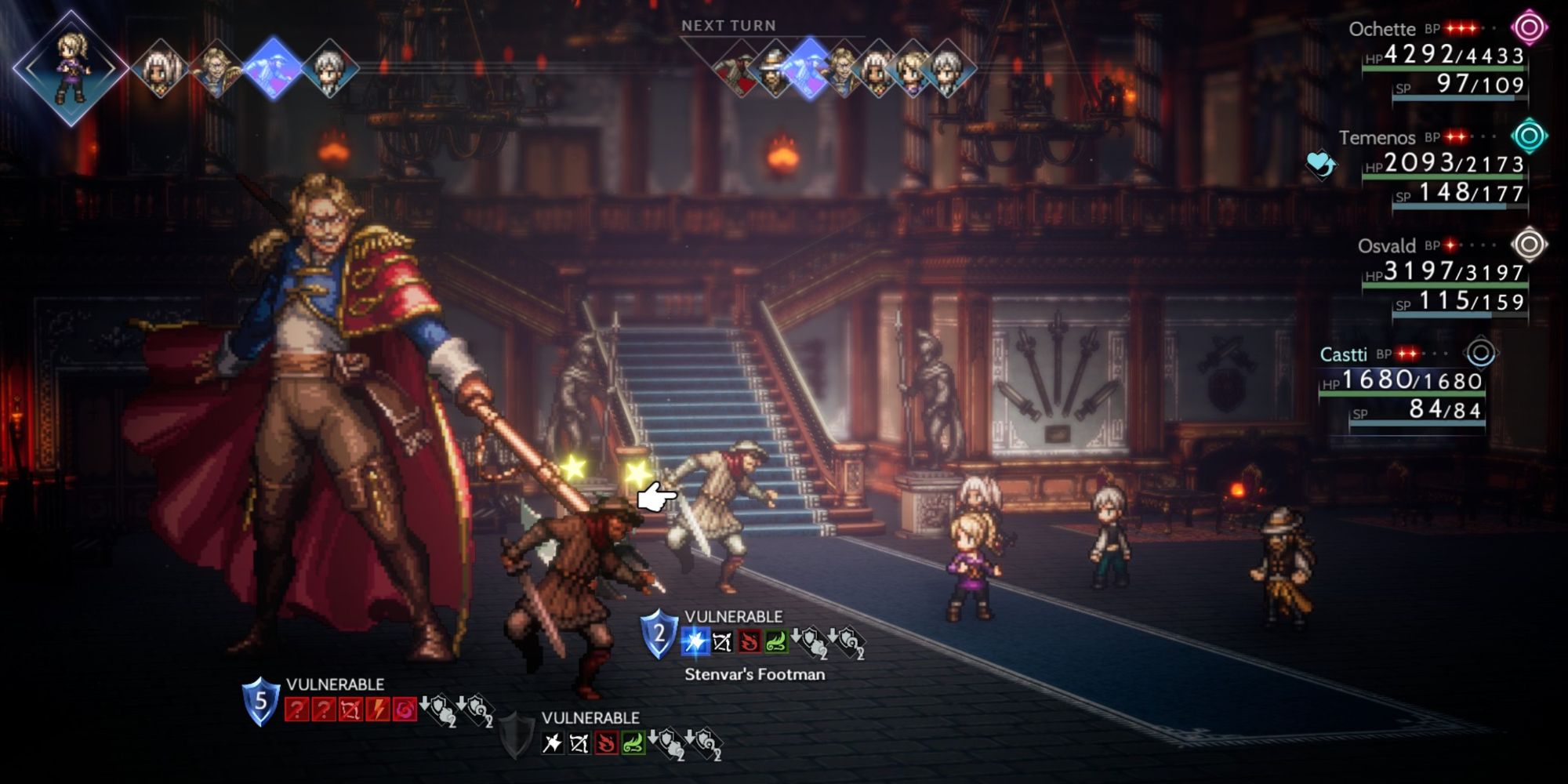 Octopath Traveler 2 - The Boss Fight against Captain Stenvar and his Footmen