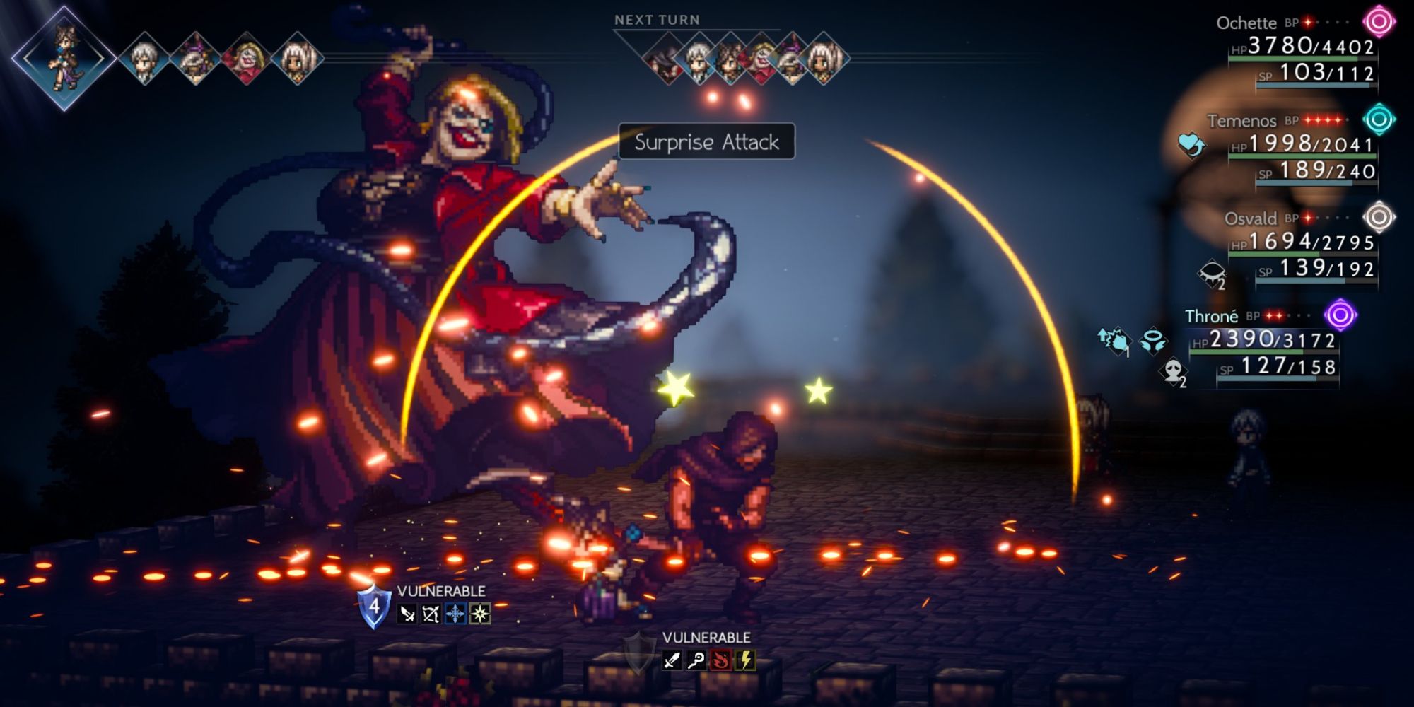 Octopath Traveler 2 - Using Surprise attack on Mother's Aide
