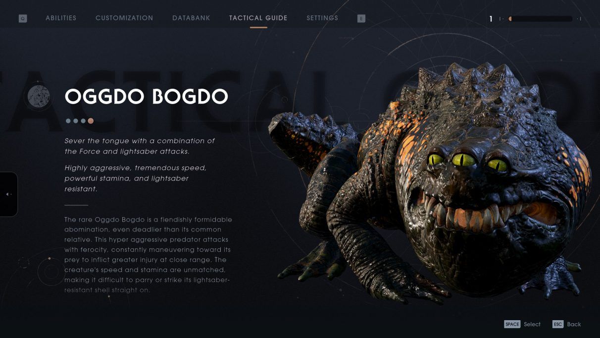Oggdo Bogdo's bio in Jedi: Fallen Order.