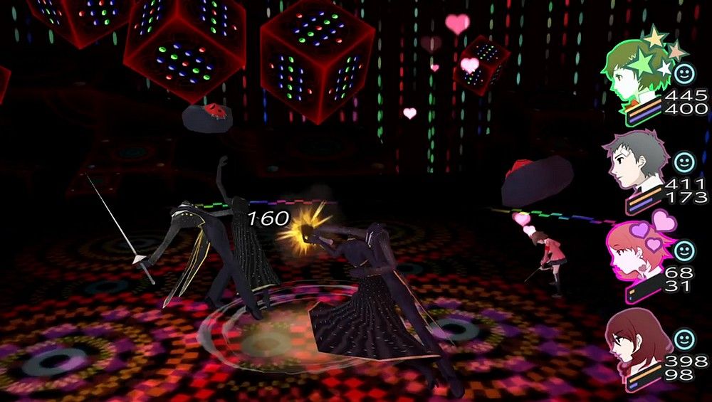 one of the royal dancers attacking another because it's been charmed in persona 3 portable