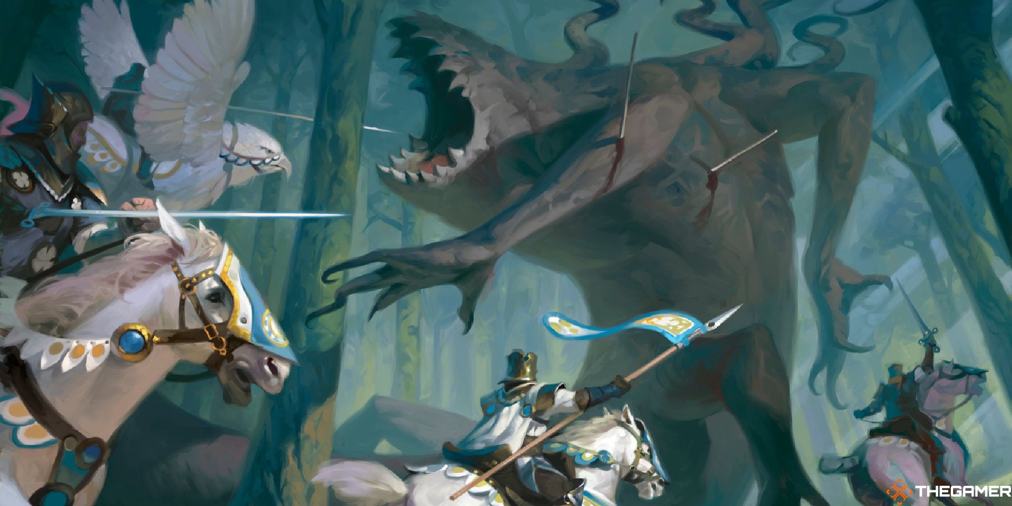 Image of the Outflank card in Magic: The Gathering, with art by Victor Adame Minguez