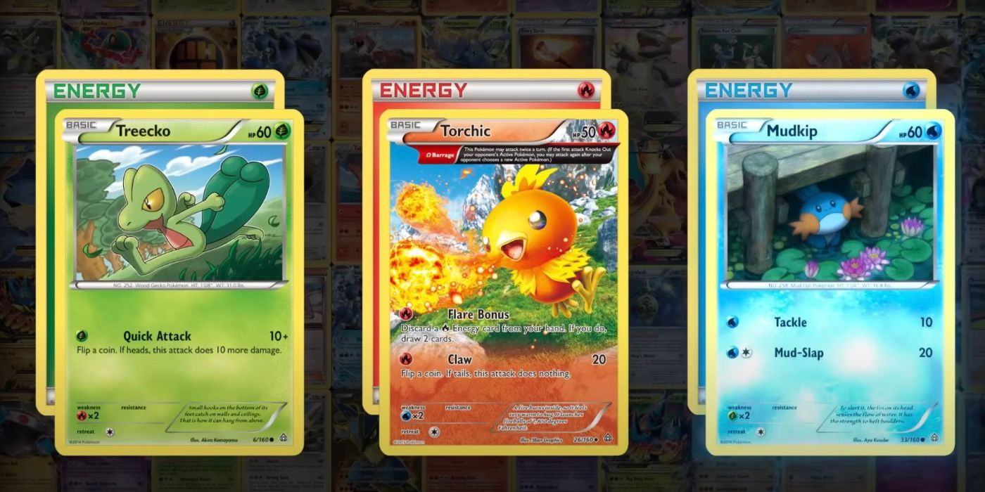 Pokemon TCG Three Cards on background