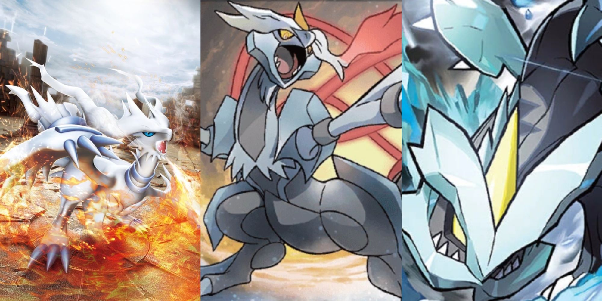 reshiram and kyurem card art and white kyurem in overdrive mode