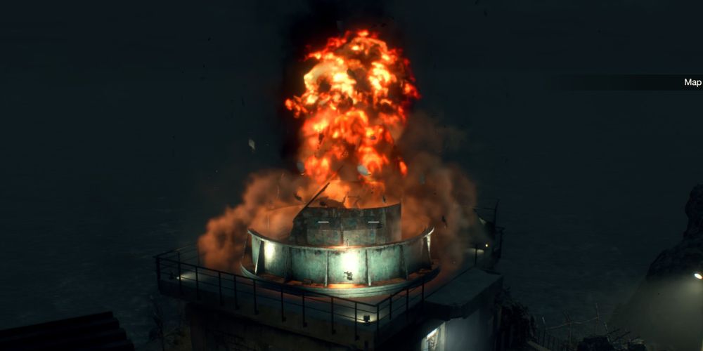 the anti-aircraft gun explodes in resident evil 4 remake