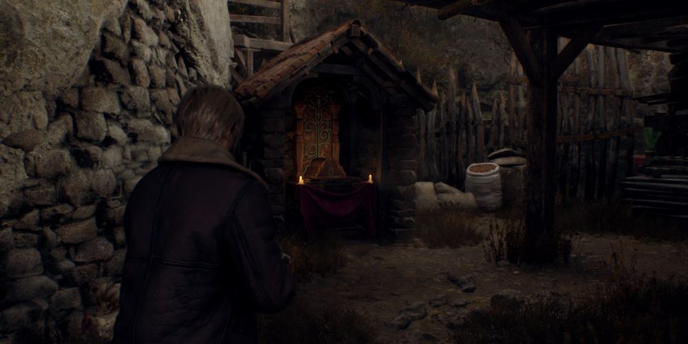 the wayshrine at the farm in resident evil 4 remake