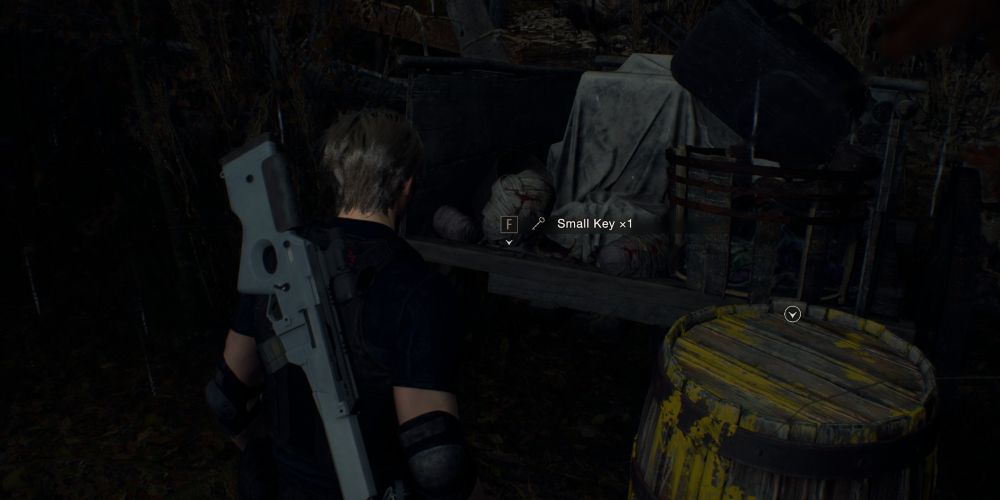 leon kennedy finds a small key on a wagon in resident evil 4 remake