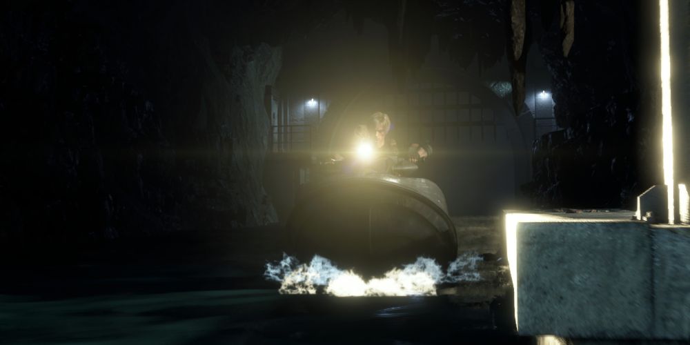 leon kennedy and ashley graham escape on the jet ski in resident evil 4 remake