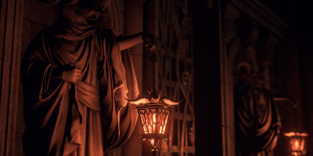 the crimson lantern statues in resident evil 4 remake