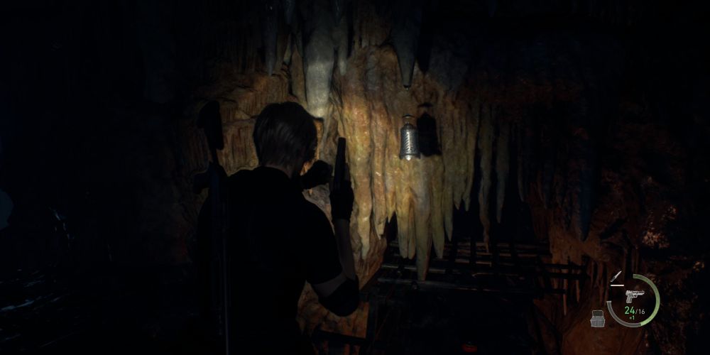 the gem cask in the large cave shrine in resident evil 4 remake