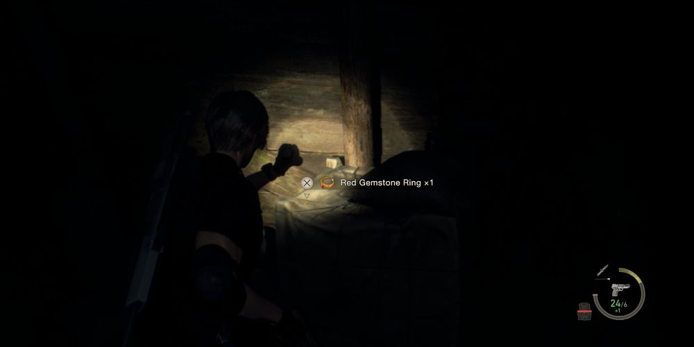 leon kennedy finds the red gemstone ring in resident evil 4 remake