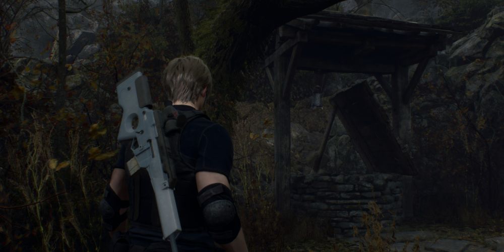 the gem cask over the well at the village chief's manor in resident evil 4 remake
