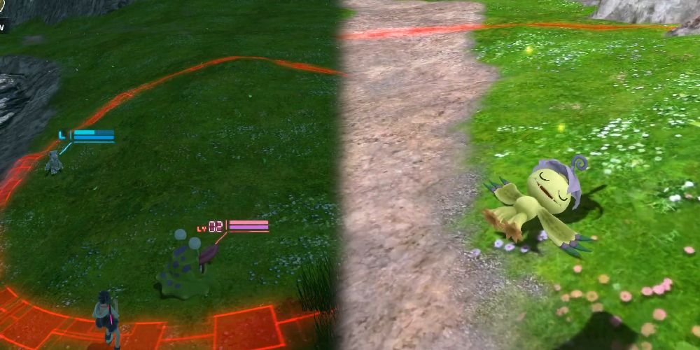 2 Scenes of Digimon World: Next Order battles inside of ring in Digimon World: Next Order