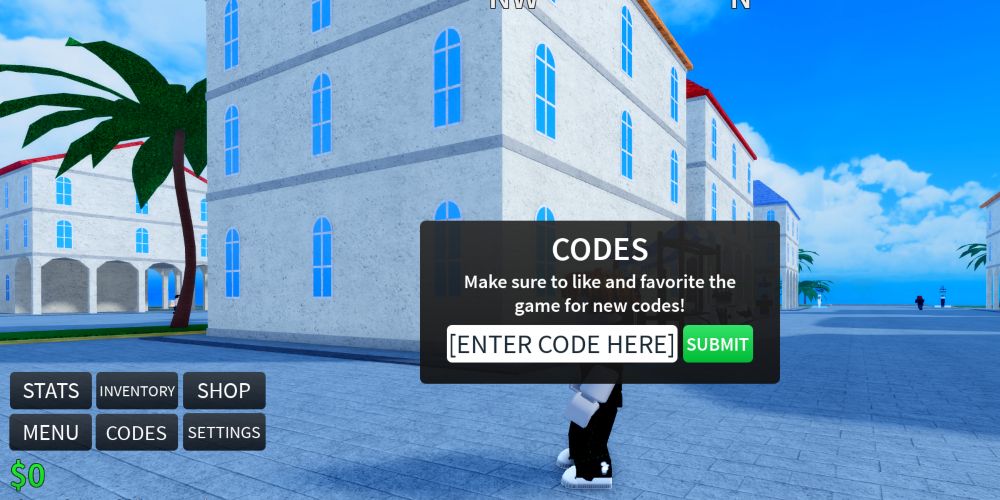 a Roblox player enters a reward code in Sea Piece 2