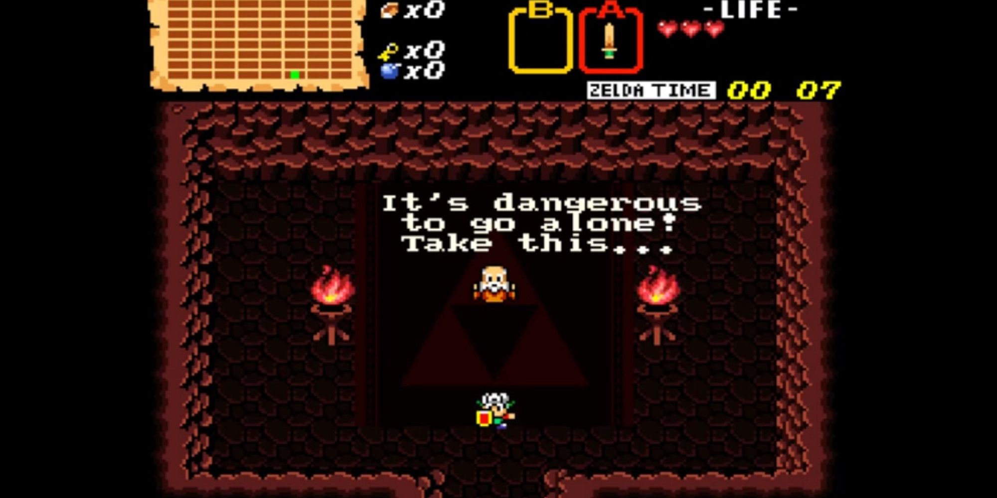 The Player receiving their sword in BS The Legend Of Zelda