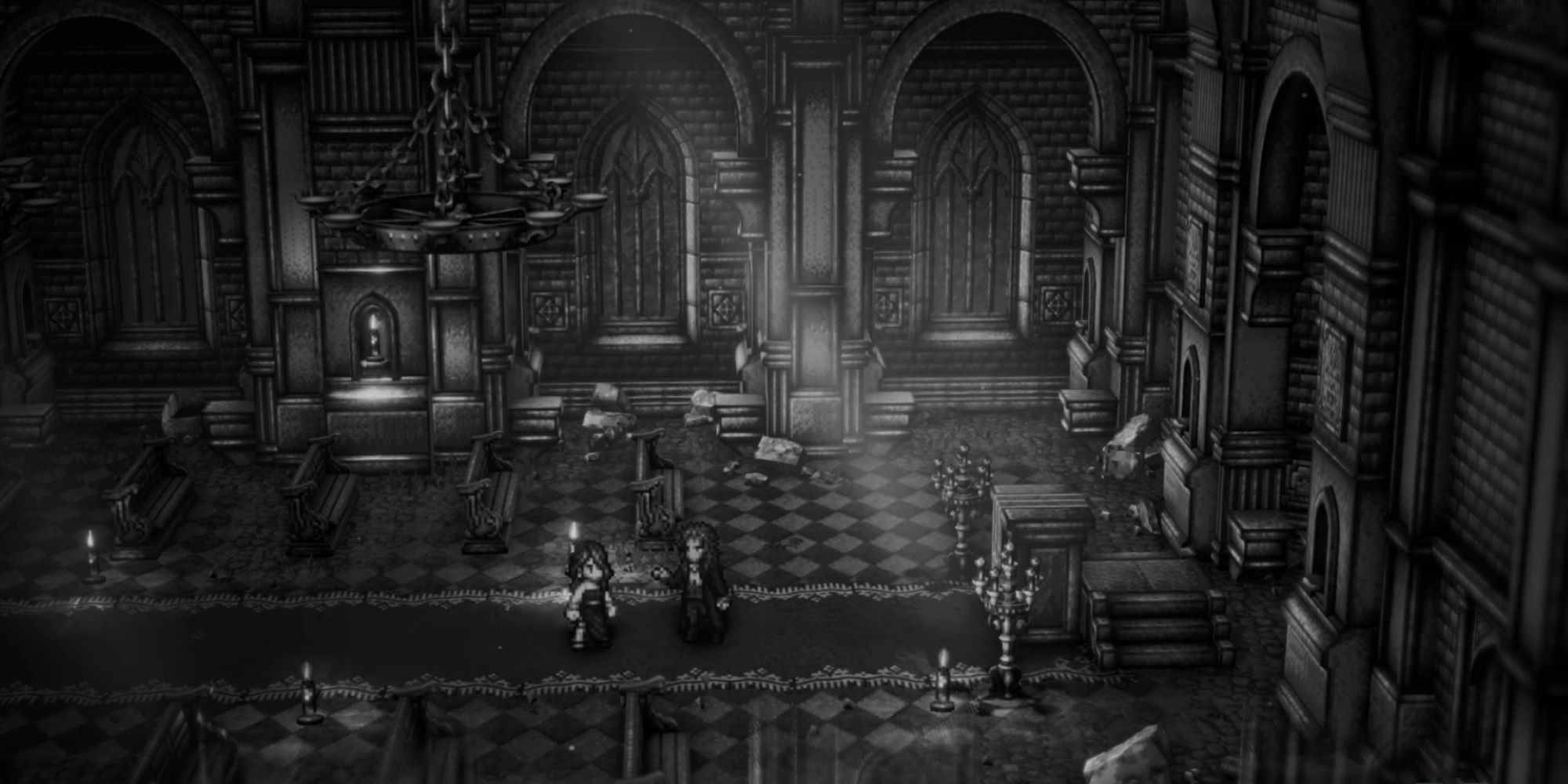 Sebastian in his own flashback from Octopath Traveler 2