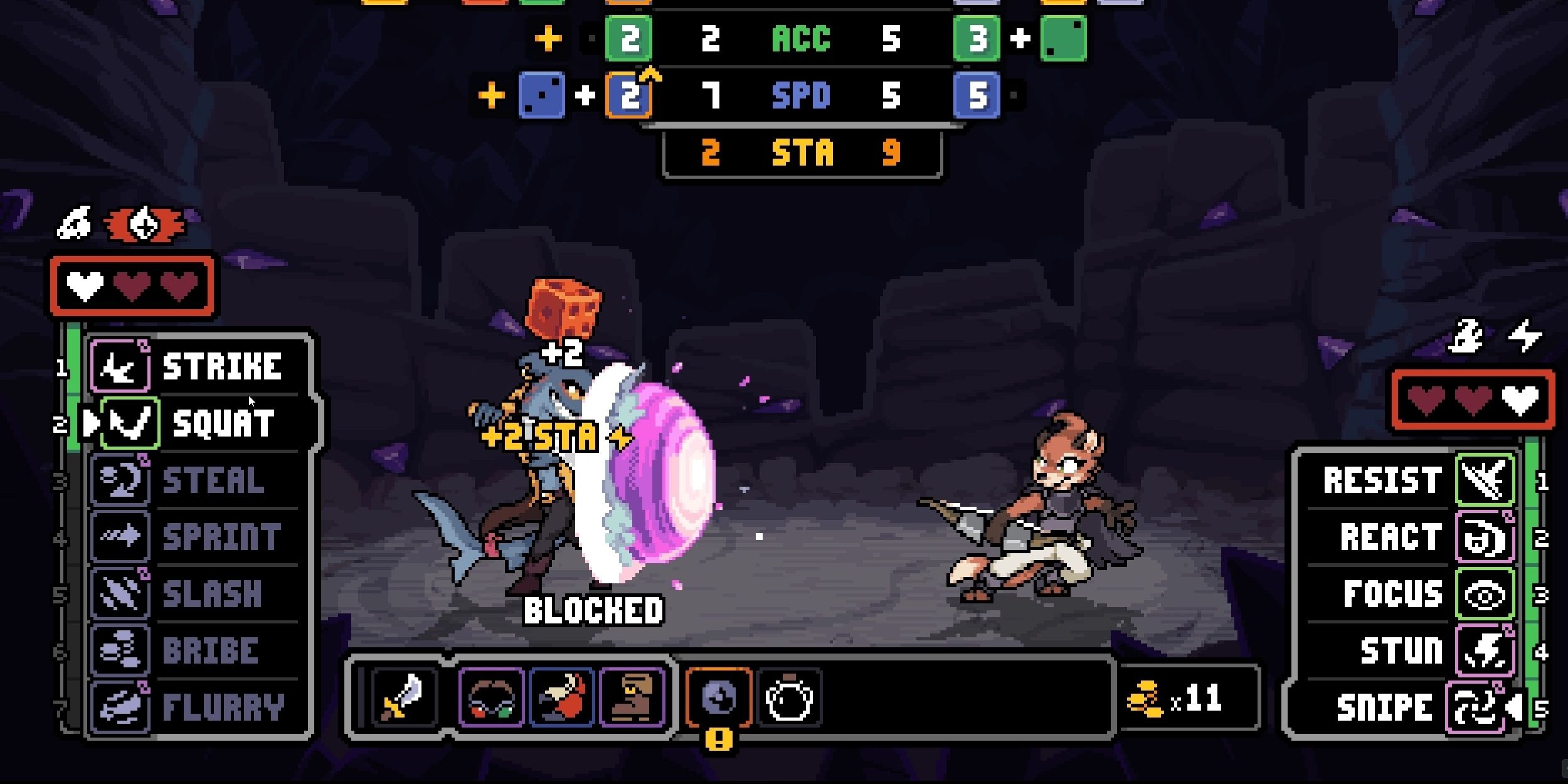 Shark Man Slade blocks an attack from Fox Thief Fleet
