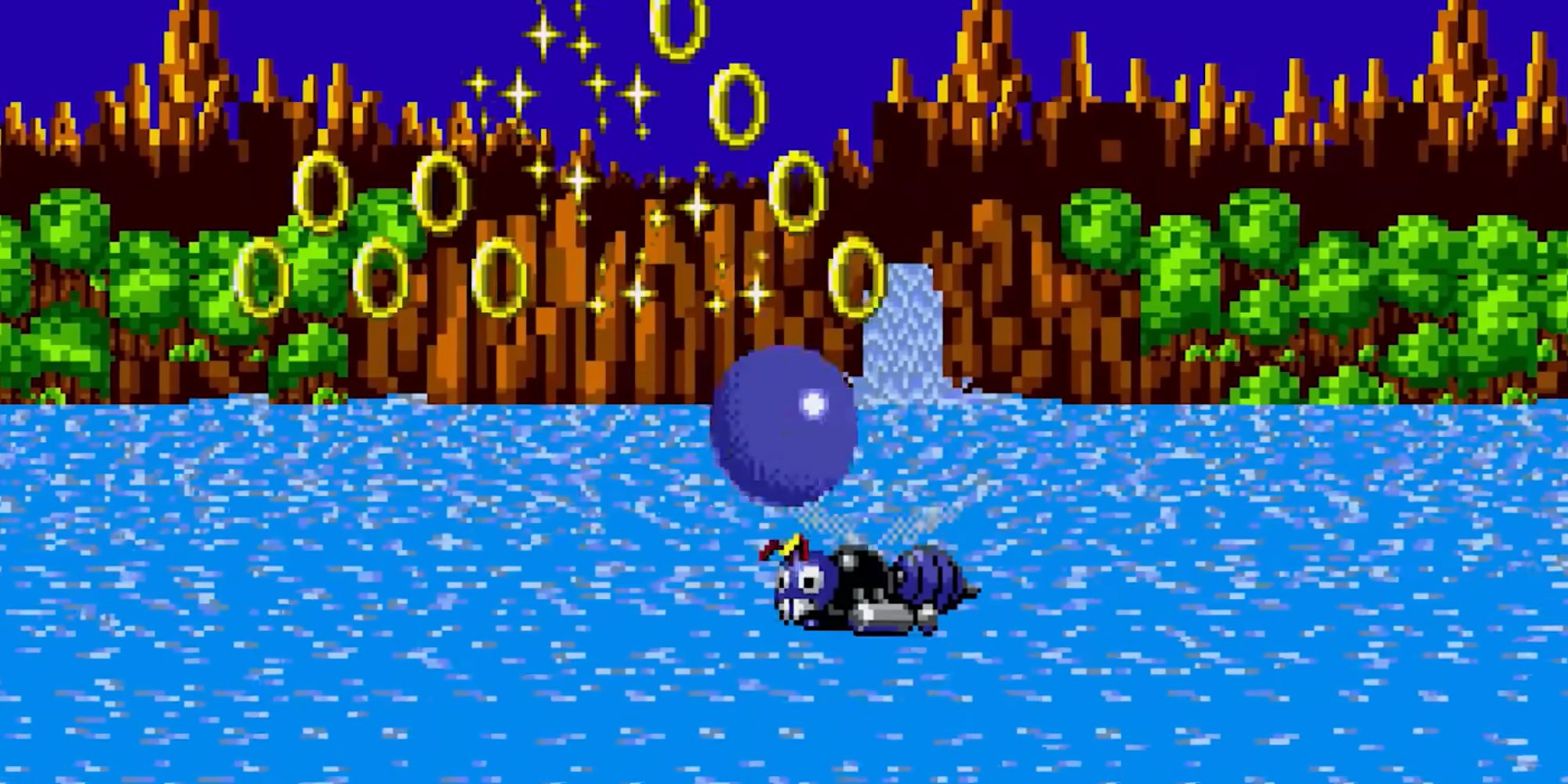 Screenshot Of Sonic Jumping On Robot