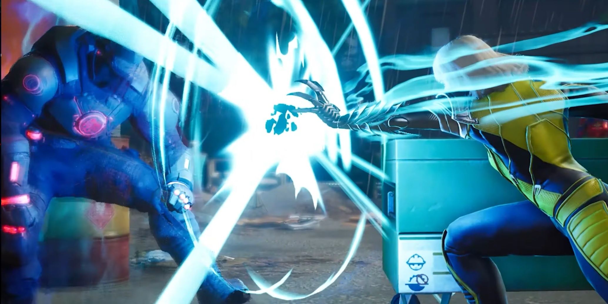 Magik strikes an enemy with an empowered palm strike, which emits a bright light