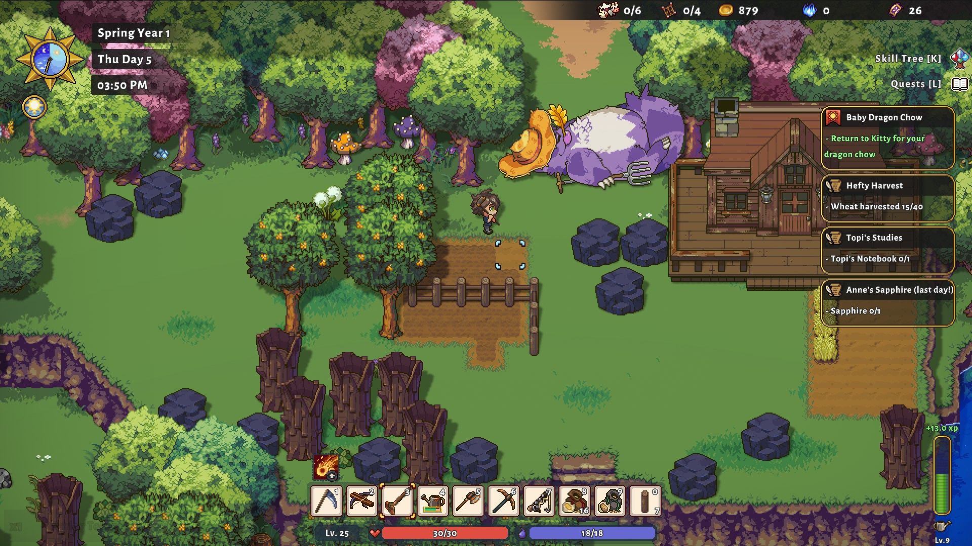 A human tills the land to plant some crops in Sun Haven.