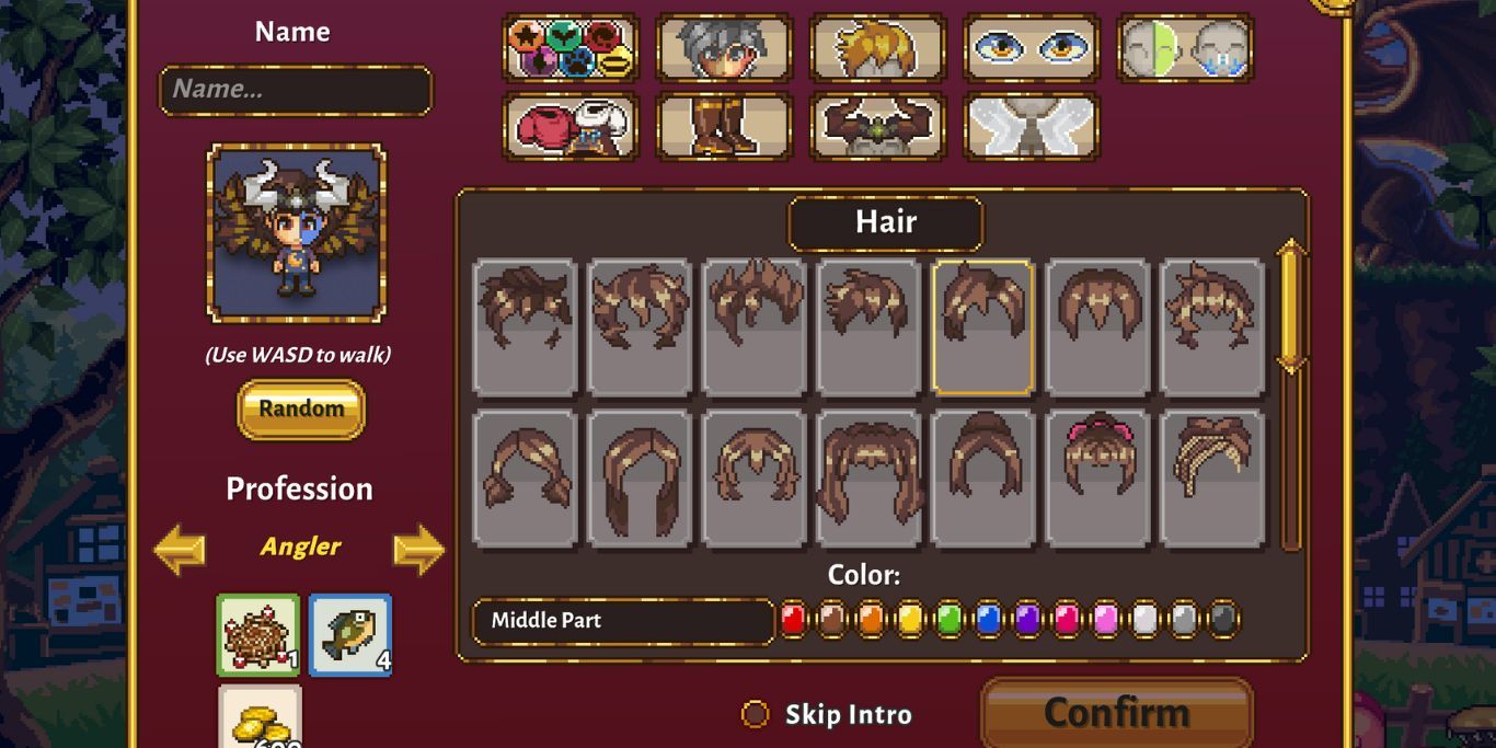 Sun Haven Choosing Character Appearance On Customization Screen