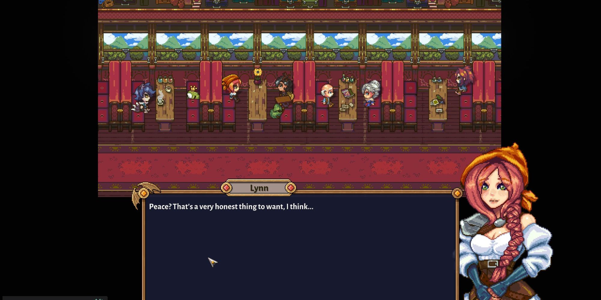 sun haven introduction dialogue with lynn on train
