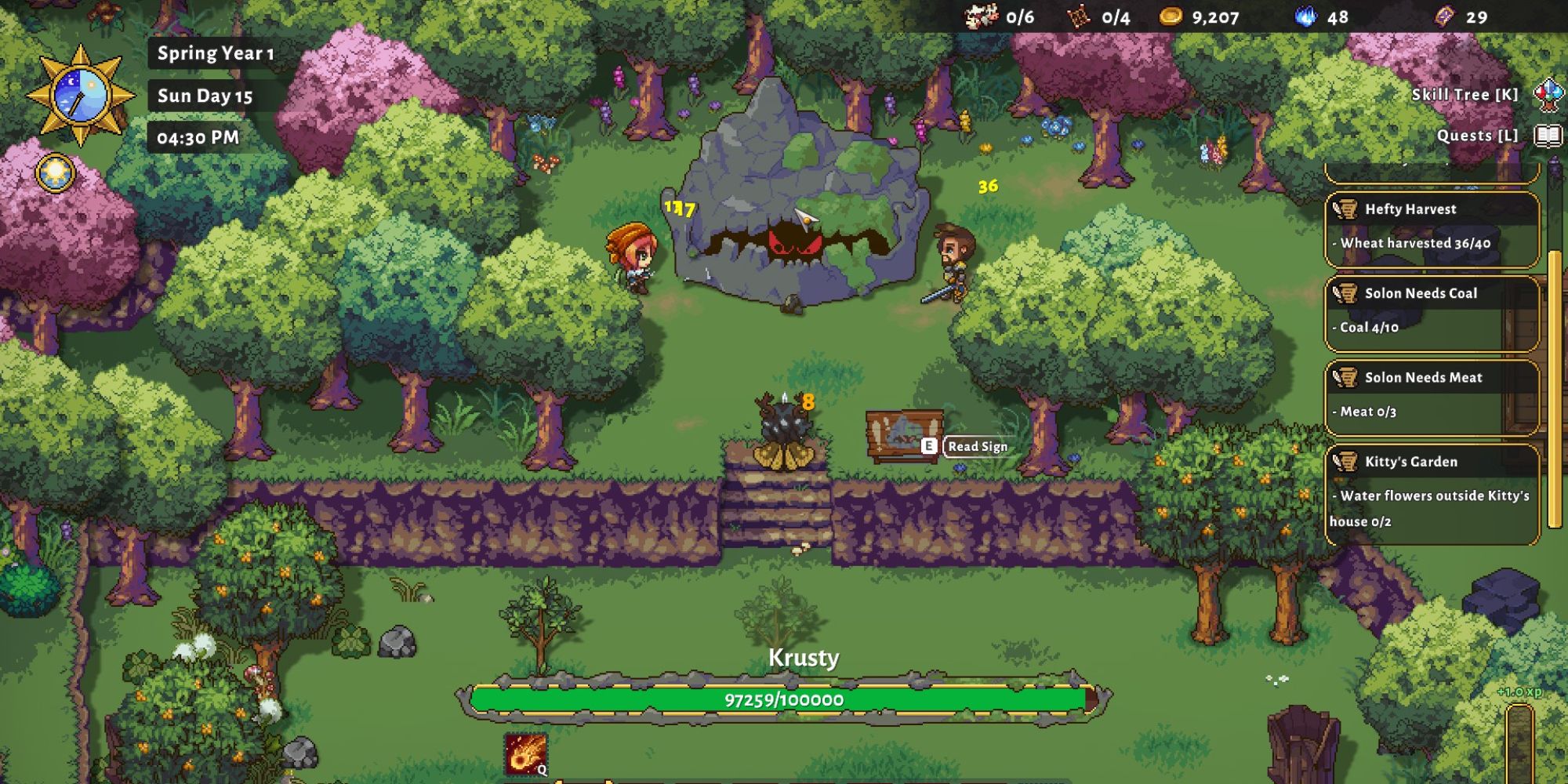 player and npcs fighting krusty