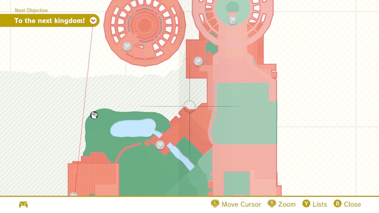 The map location of purple coins in Deep Woods in Super Mario Odyssey.