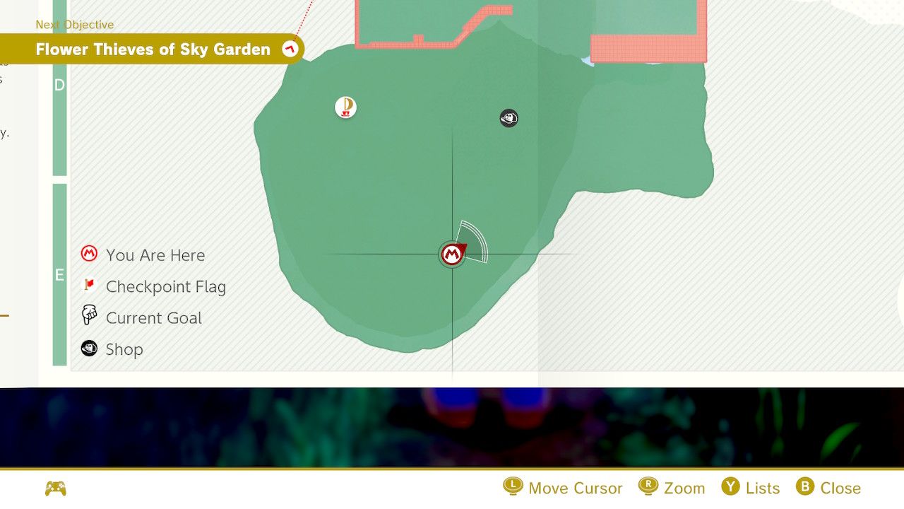 The map location of some purple coins in Super Mario Odyssey.